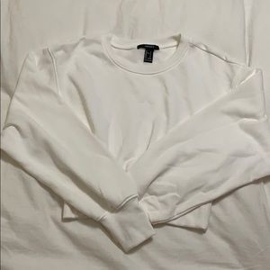 Forever 21 crop white sweatshirt